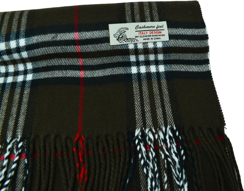 Glory Max Unisex Classic Tartan Plaid Winter Scarf Soft Cashmere Feel 72"x12" - Image 2